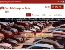 Tablet Screenshot of bensautosalvage.com